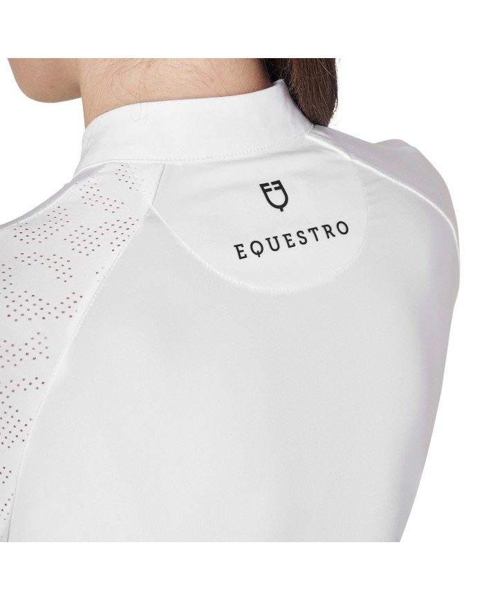 WOMEN S TULLE STRETCH COMPETITION POLO SHIRT LS ZIP