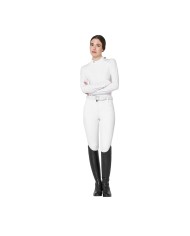 WOMEN S TULLE STRETCH COMPETITION POLO SHIRT LS ZIP