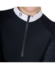 WOMEN S TULLE STRETCH COMPETITION POLO SHIRT LS ZIP