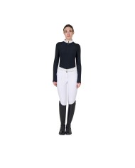 WOMEN S TULLE STRETCH COMPETITION POLO SHIRT LS ZIP