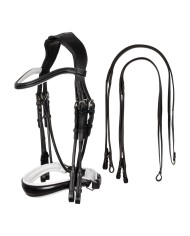 GIOCONDA ROLLED LEATHER DOUBLE REINS BRIDLE