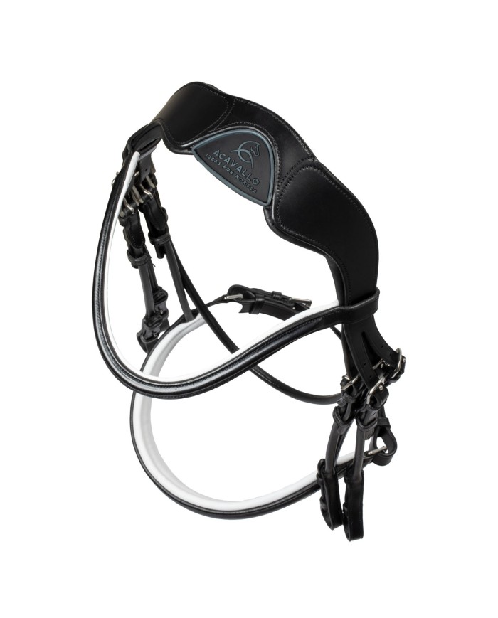 GIOCONDA ROLLED LEATHER DOUBLE REINS BRIDLE