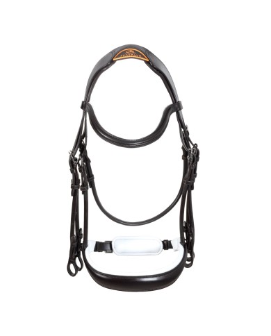 GIOCONDA ROLLED LEATHER DOUBLE REINS BRIDLE