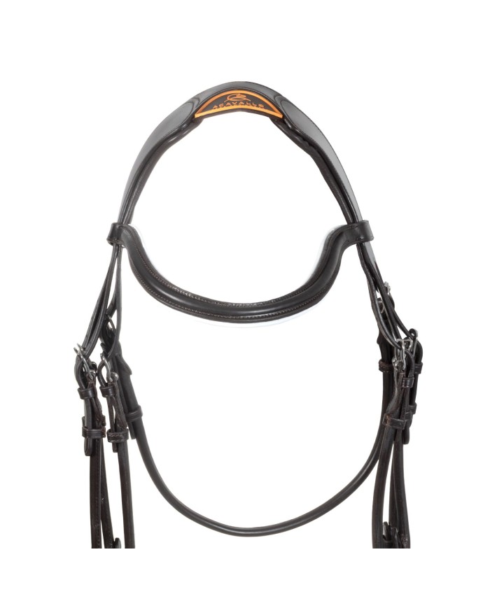 GIOCONDA ROLLED LEATHER DOUBLE REINS BRIDLE