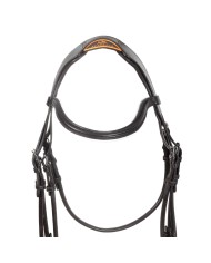 GIOCONDA ROLLED LEATHER DOUBLE REINS BRIDLE