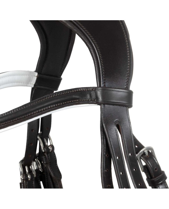 GIOCONDA ROLLED LEATHER DOUBLE REINS BRIDLE