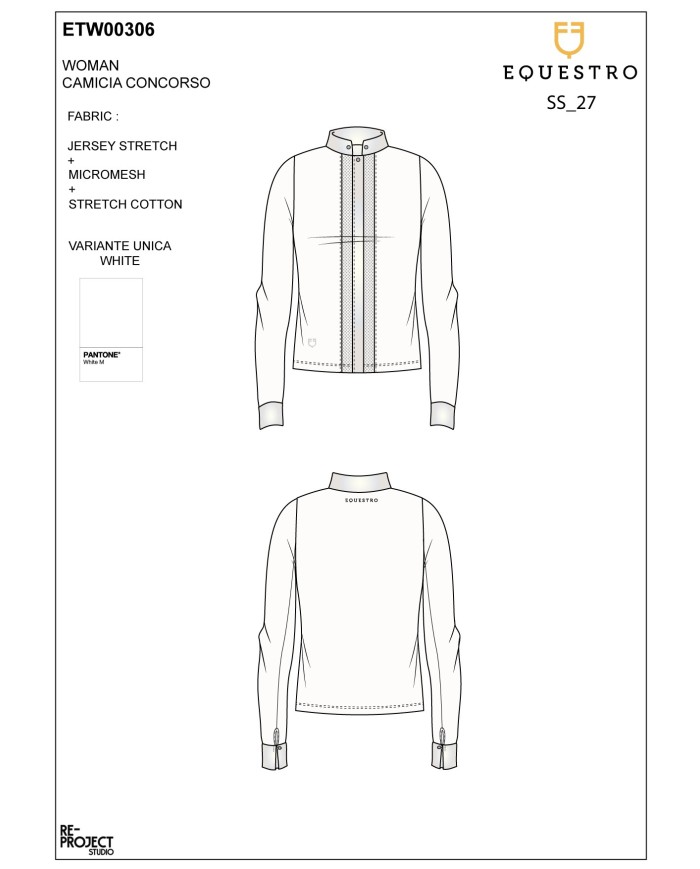 WOMEN S MICROMESH INSERT SNAP BUTTONS COMPETITION POLO SHIRT LS