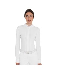 WOMEN S MICROMESH INSERT SNAP BUTTONS COMPETITION POLO SHIRT LS