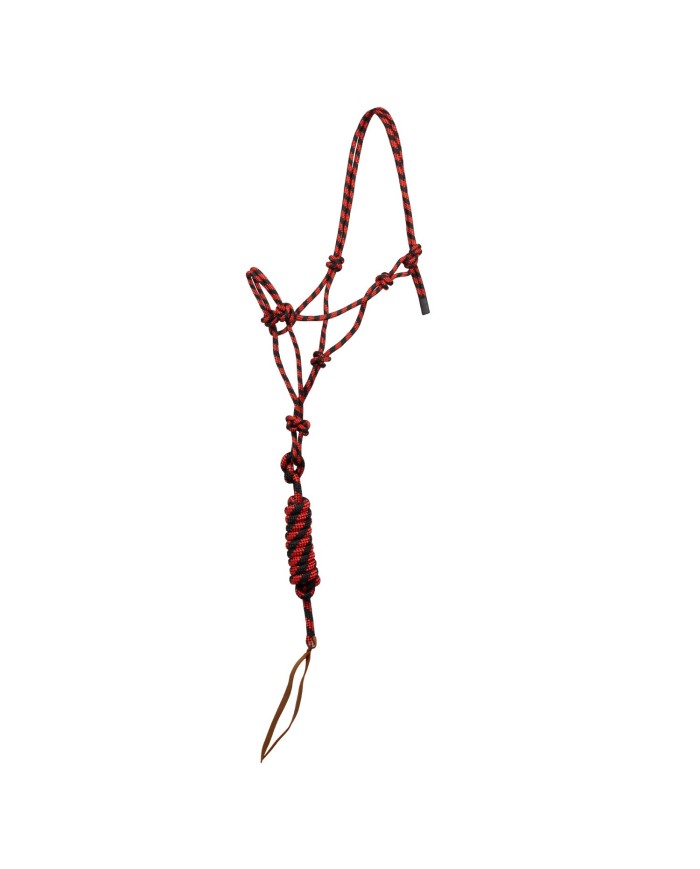 KNOTTED ROPE HALTER W/LEAD