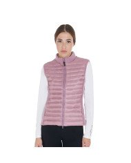 Smanicato donna slim fit in pile e tessuto tecnico