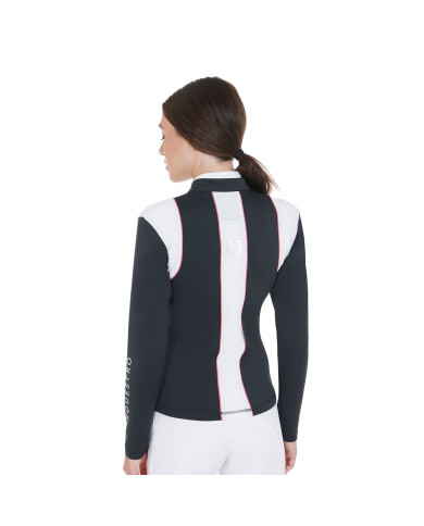 Felpa donna in tessuto tecnico con inserti traforati Felpa donna in tessuto tecnico con inserti traforati