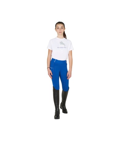 KIDS HORSE JUMP GLOSSY LOGO COTTON T-SHIRT