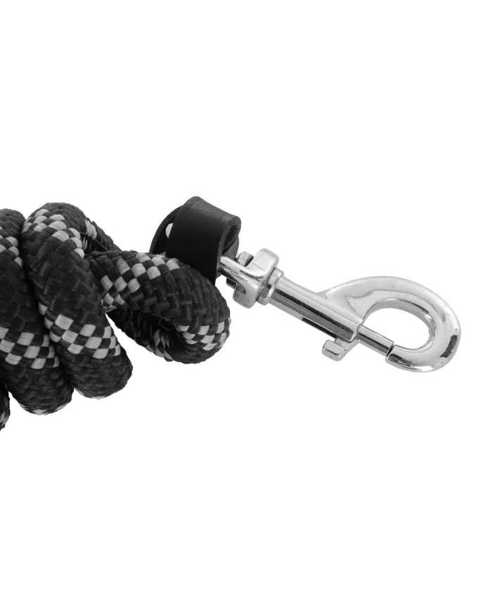 NYLON BRAIDED LEAD ROPE W/LEATHER TERMINATION