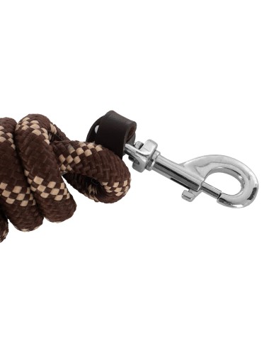 NYLON BRAIDED LEAD ROPE W/LEATHER TERMINATION