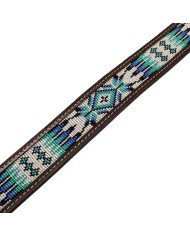 UNISEX WESTERN BEADED BELT WITH FEATHER ENGRAVING