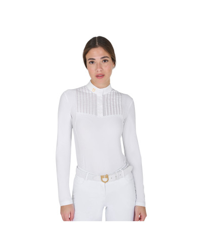 Polo donna slim fit da concorso con strass Polo donna slim fit da concorso con strass