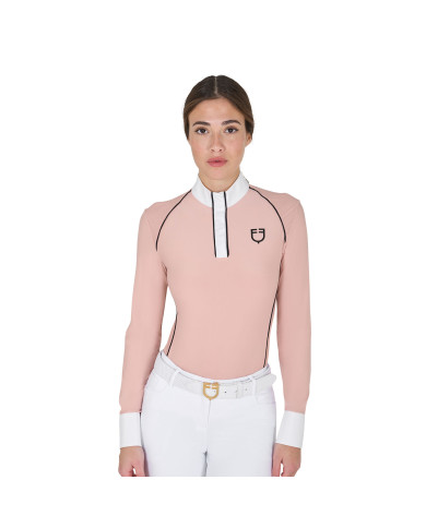 Polo donna slim fit da concorso con inserti in mesh Polo donna slim fit da concorso con inserti in mesh