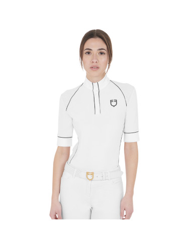 Polo donna slim fit da concorso manica corta con bottoni Polo donna slim fit da concorso manica corta con bottoni