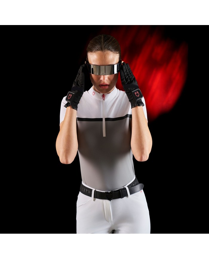 WOMEN S COMPETITION RIDERTECHNOLOGY POLO SHIRT SS WITH ZIP