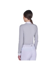 WOMEN S INVISIBLE ZIP COMPETITION POLO SHIRT LS