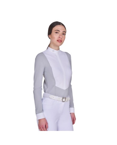 WOMEN S INVISIBLE ZIP COMPETITION POLO SHIRT LS