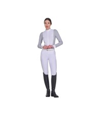 WOMEN S INVISIBLE ZIP COMPETITION POLO SHIRT LS