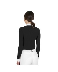 WOMEN S INVISIBLE ZIP COMPETITION POLO SHIRT LS