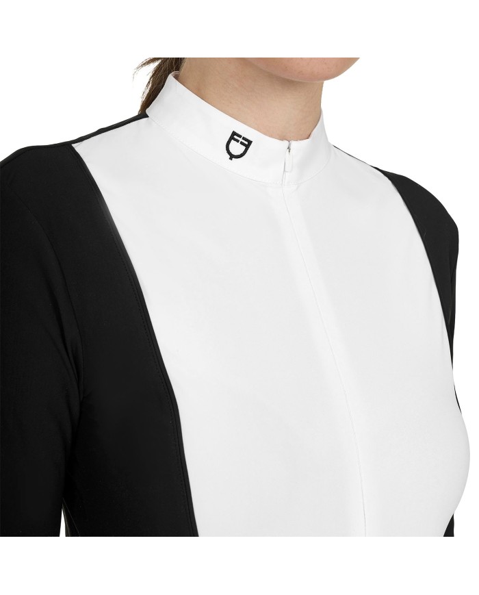 WOMEN S INVISIBLE ZIP COMPETITION POLO SHIRT LS
