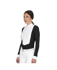WOMEN S INVISIBLE ZIP COMPETITION POLO SHIRT LS