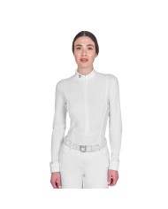 WOMEN S INVISIBLE ZIP COMPETITION POLO SHIRT LS