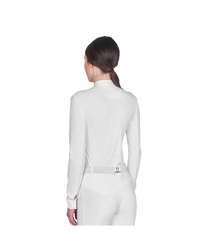 WOMEN S INVISIBLE ZIP COMPETITION POLO SHIRT LS