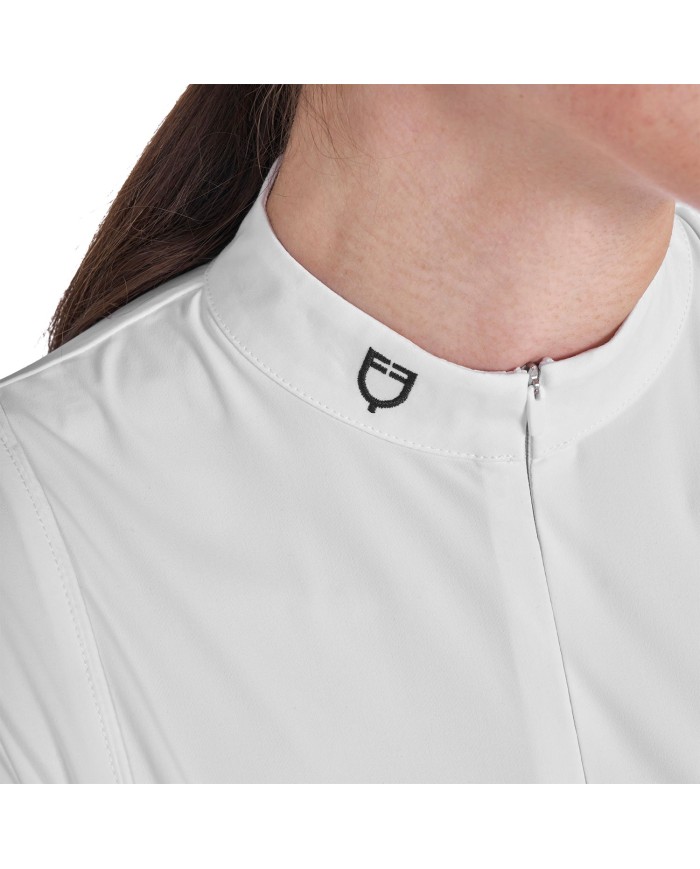 WOMEN S INVISIBLE ZIP COMPETITION POLO SHIRT LS