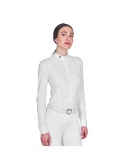 WOMEN S INVISIBLE ZIP COMPETITION POLO SHIRT LS