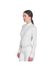 WOMEN S INVISIBLE ZIP COMPETITION POLO SHIRT LS