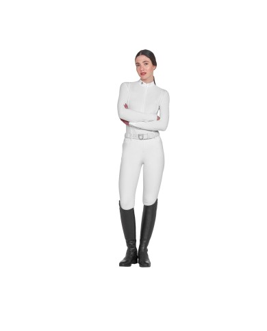 WOMEN S INVISIBLE ZIP COMPETITION POLO SHIRT LS