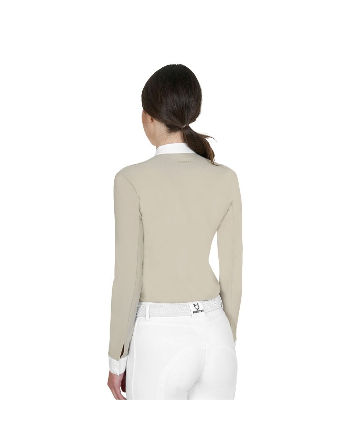 WOMEN S INVISIBLE ZIP COMPETITION POLO SHIRT LS