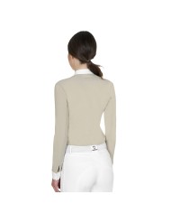 WOMEN S INVISIBLE ZIP COMPETITION POLO SHIRT LS