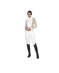 WOMEN S INVISIBLE ZIP COMPETITION POLO SHIRT LS