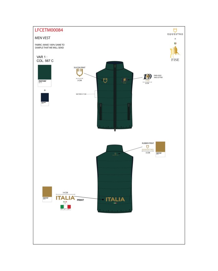 MEN S DOWN VEST EQUESTROxFISE CENETURY