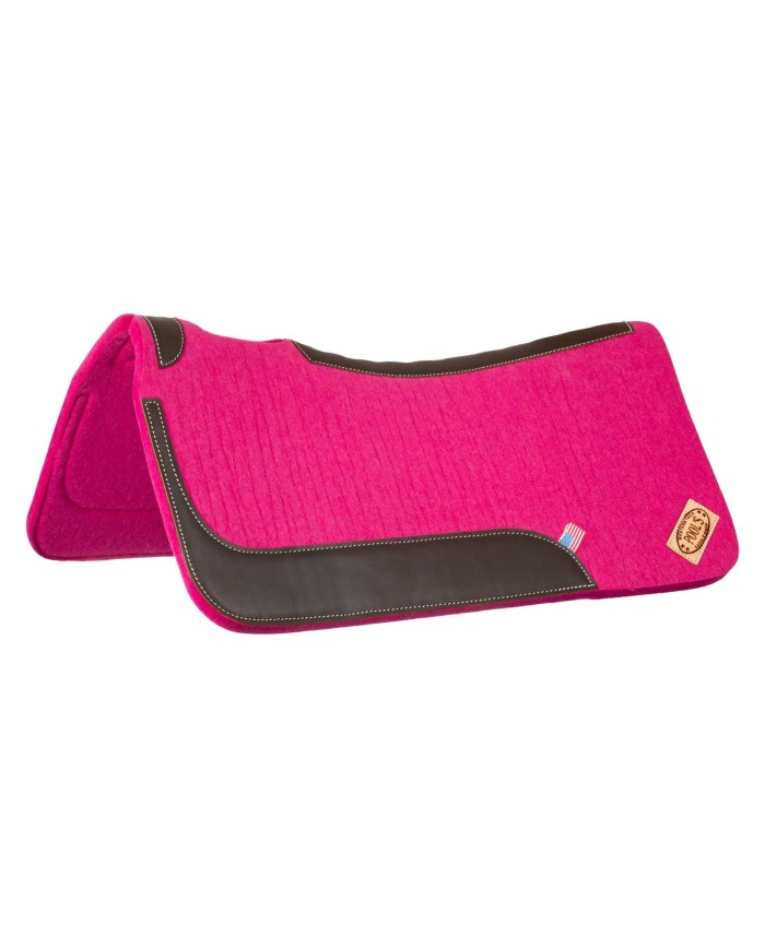 WESTERN FELT SADDLE PAD WITH LEATHER REINFORCEMENT