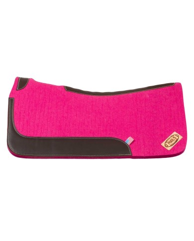 WESTERN FELT SADDLE PAD WITH LEATHER REINFORCEMENT