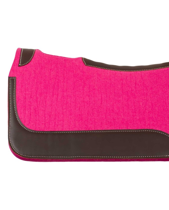 WESTERN FELT SADDLE PAD WITH LEATHER REINFORCEMENT