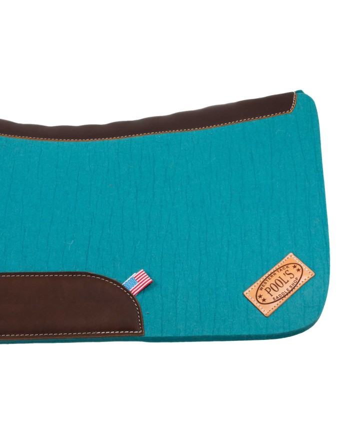 WESTERN FELT SADDLE PAD WITH LEATHER REINFORCEMENT