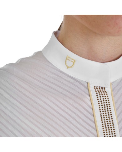 WOMEN S ELEGANT RHINESTONE COMPETITION POLO SHIRT SS