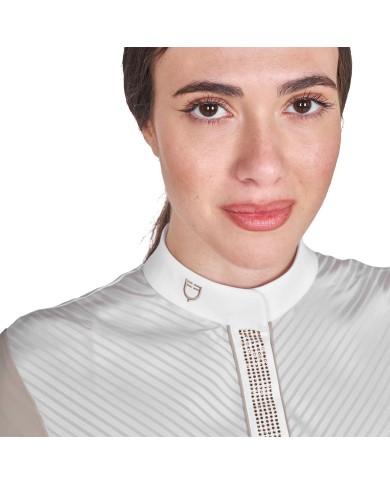 WOMEN S ELEGANT RHINESTONE COMPETITION POLO SHIRT SS