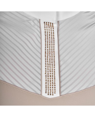 WOMEN S ELEGANT RHINESTONE COMPETITION POLO SHIRT SS