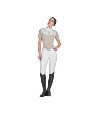 WOMEN S ELEGANT RHINESTONE COMPETITION POLO SHIRT SS