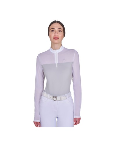 WOMEN S MICRO MESH POLO SHIRT LS ZIP