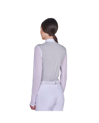 WOMEN S MICRO MESH POLO SHIRT LS ZIP