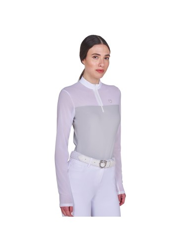 WOMEN S MICRO MESH POLO SHIRT LS ZIP